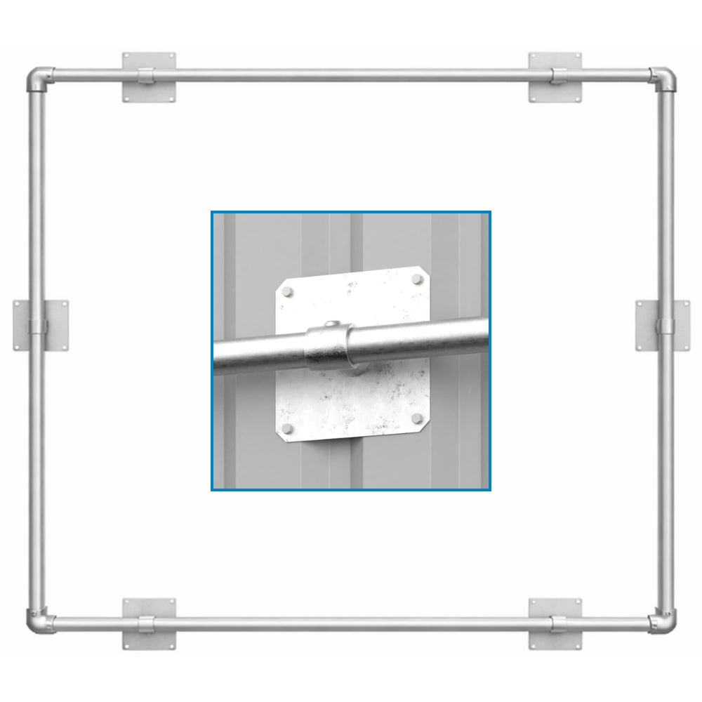 Damwandplaat voor montage spandoekframe