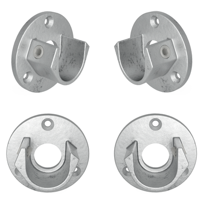 Buiskoppeling Voetplaat met inleg (set) 33,7 mm - vooraanzicht buiskoppeling (Steigerbuisstunter.nl)