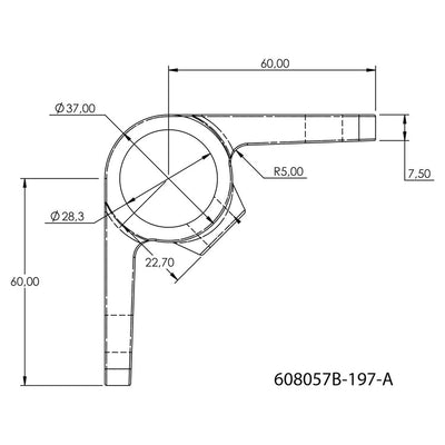 Bevestigingsring dubbel 90º 26,9 mm