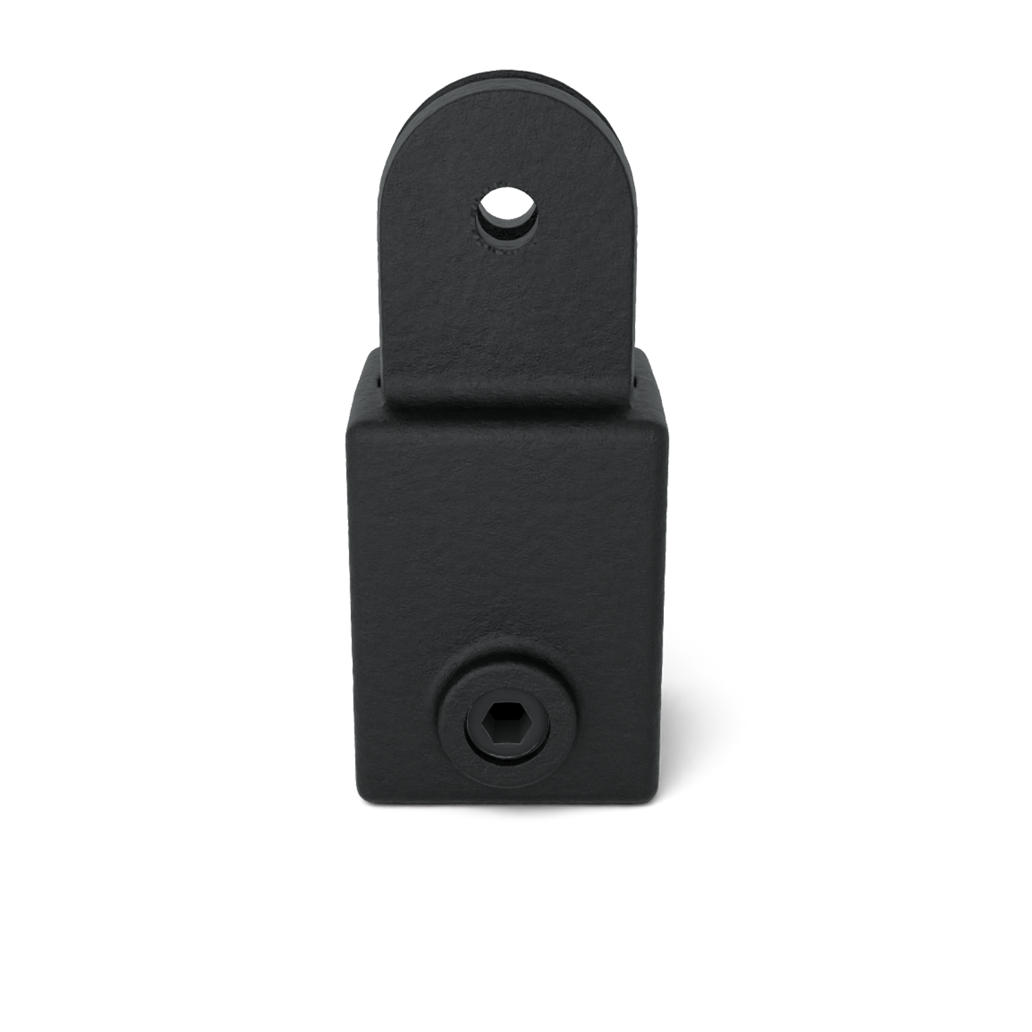 Hulsdeel scharnierstuk zwart 25 mm vierkant