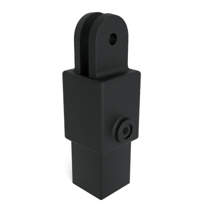 Hulsdeel scharnierstuk zwart 25 mm vierkant