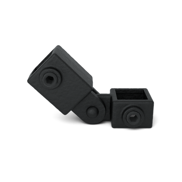 Scharnierstuk enkel zwart 25 mm vierkant