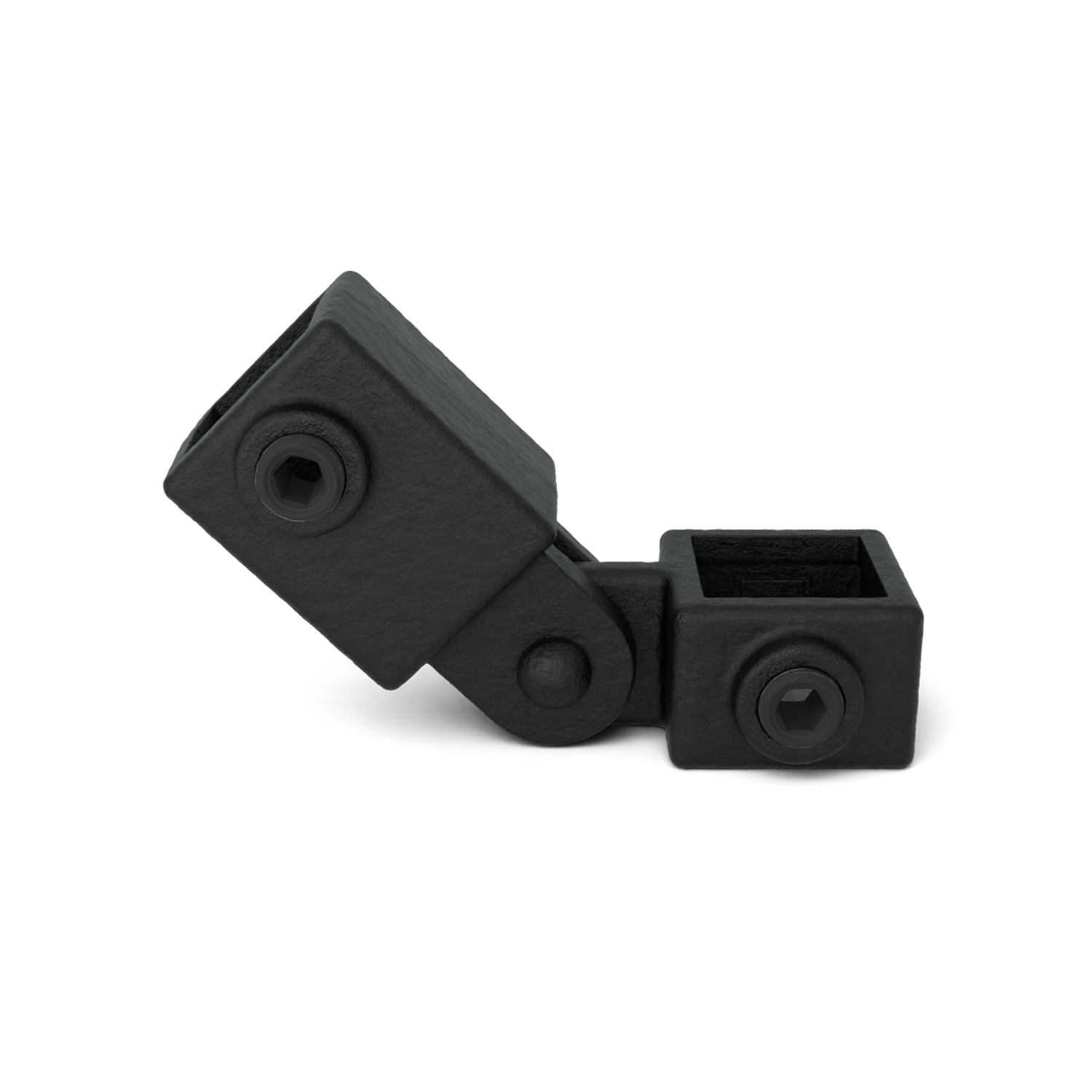 Scharnierstuk enkel zwart 25 mm vierkant