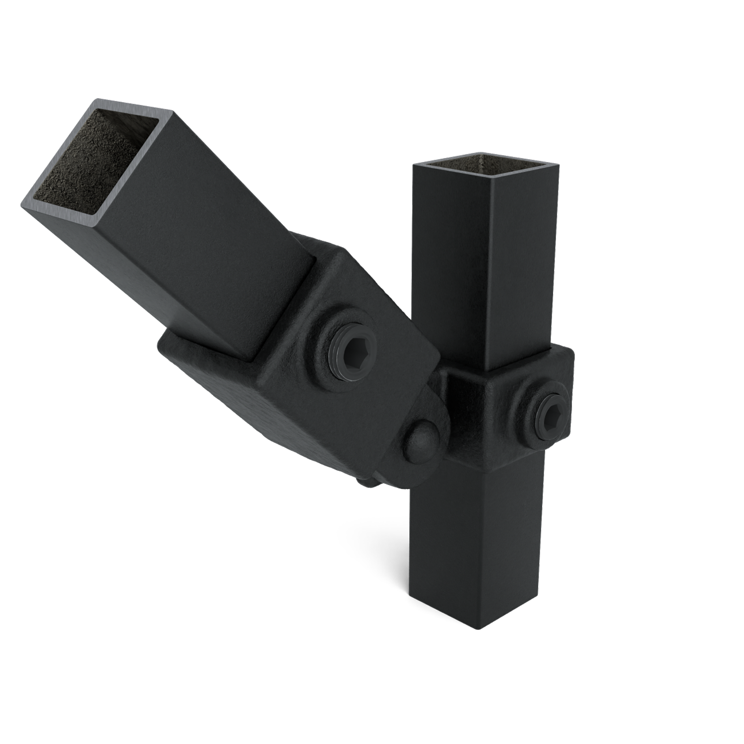 Scharnierstuk enkel zwart 25 mm vierkant