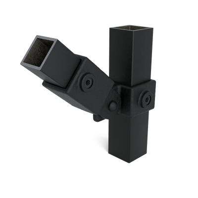 Scharnierstuk enkel zwart 40 mm vierkant