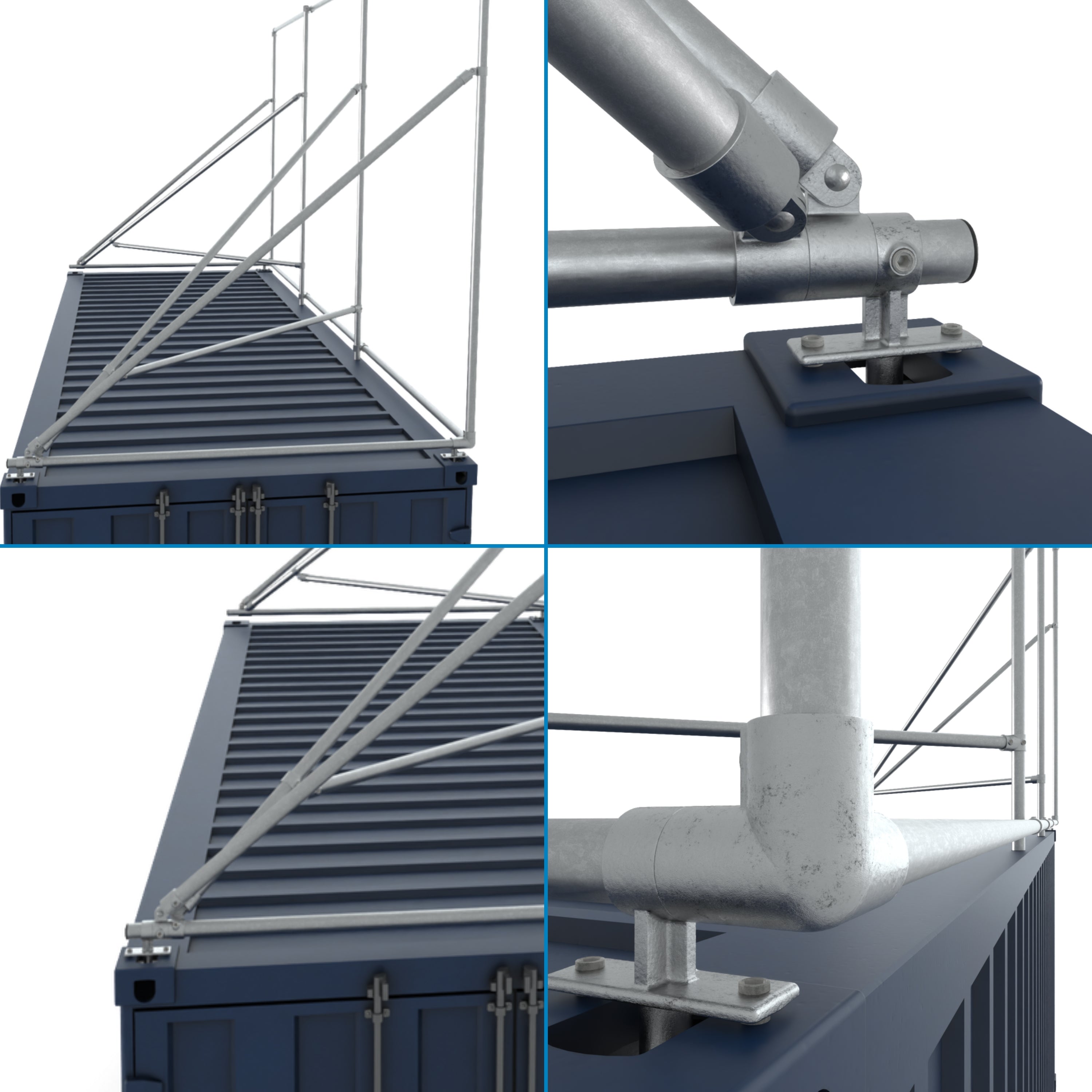 Containerframe voor bovenop 20ft container - lange zijde (28)