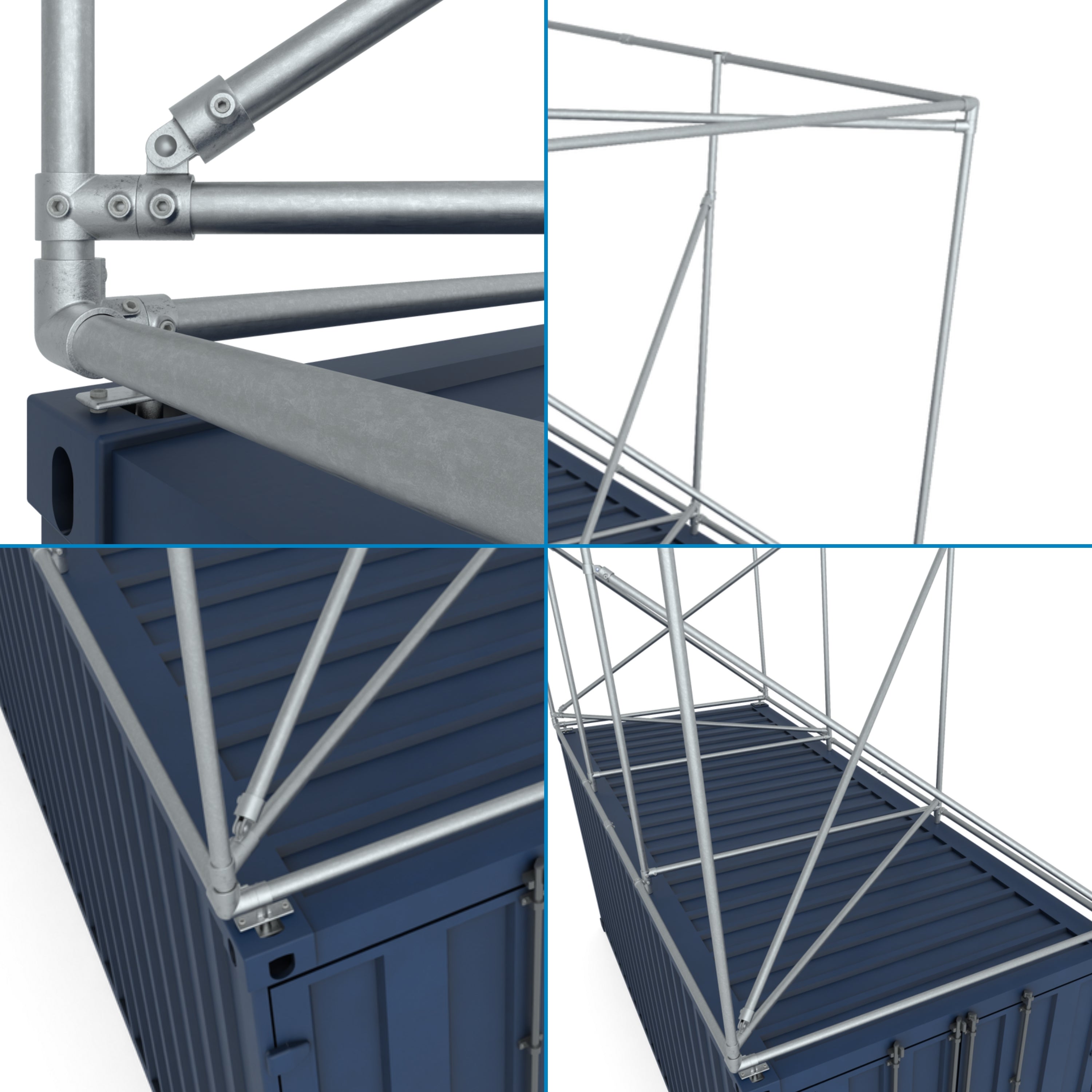 Containerframe voor bovenop 20ft container - rondom, 4 zijden (29)