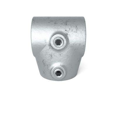 Buiskoppeling T-stuk kort ±11º 33,7 mm - vooraanzicht buiskoppeling (Steigerbuisstunter.nl)