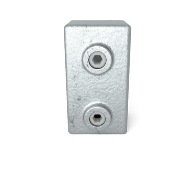 Buiskoppeling T-stuk kort 40 mm vierkant - vooraanzicht buiskoppeling (Steigerbuisstunter.nl)