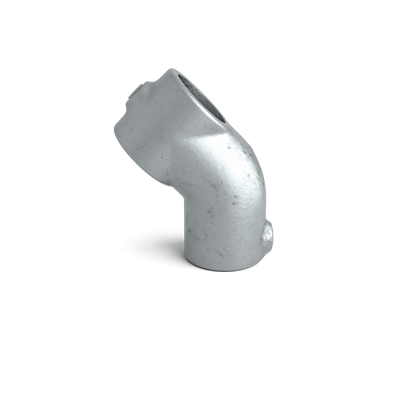 Buiskoppeling T-stuk kort 45° 42,4 mm - vooraanzicht buiskoppeling (Steigerbuisstunter.nl)