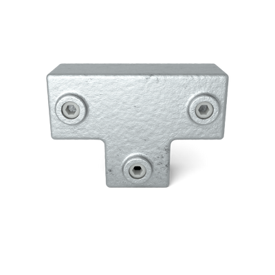 Buiskoppeling T-stuk lang 40 mm vierkant - vooraanzicht buiskoppeling (Steigerbuisstunter.nl)