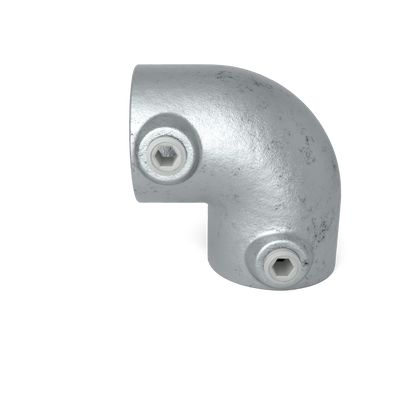 Buiskoppeling Kniestuk 2-weg 90º 42,4 mm - vooraanzicht buiskoppeling (Steigerbuisstunter.nl)