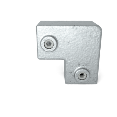 Buiskoppeling Kniestuk 2-weg 90º 40 mm vierkant - vooraanzicht buiskoppeling (Steigerbuisstunter.nl)