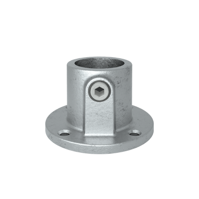 Buiskoppeling Voetplaat rond doorlopend 33,7 mm - vooraanzicht buiskoppeling (Steigerbuisstunter.nl)