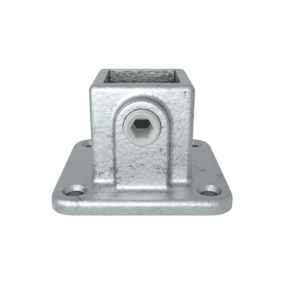 Buiskoppeling Voetplaat vierkant 25 mm vierkant - vooraanzicht buiskoppeling (Steigerbuisstunter.nl)