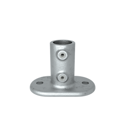 Buiskoppeling Voetplaat ovaal 60,3 mm - vooraanzicht buiskoppeling (Steigerbuisstunter.nl)