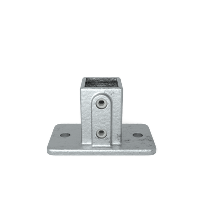 Buiskoppeling Voetplaat rechthoek 40 mm vierkant - vooraanzicht buiskoppeling (Steigerbuisstunter.nl)