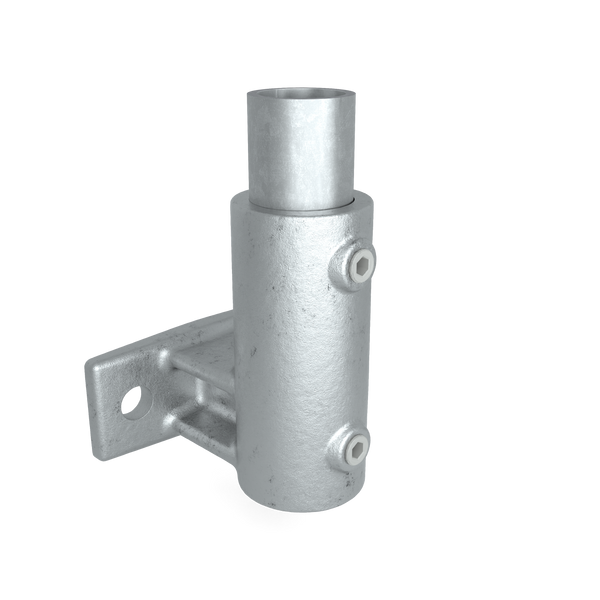 Buiskoppeling Boeiboordbevestiging horizontaal 33,7 mm - vooraanzicht met buizen (Steigerbuisstunter.nl)