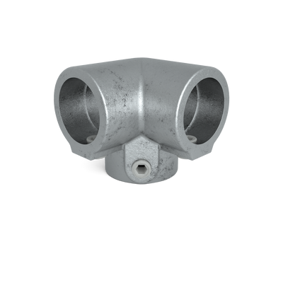 Buiskoppeling Kniestuk 3-weg 90º 42,4 mm - vooraanzicht buiskoppeling (Steigerbuisstunter.nl)