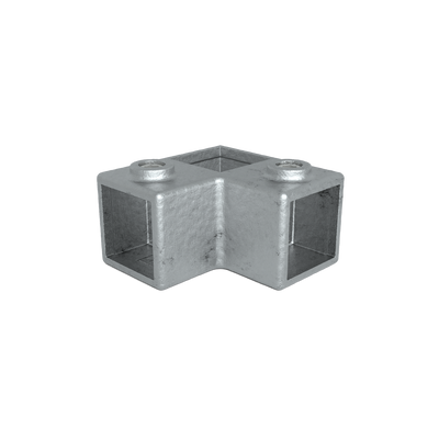 Buiskoppeling Hoekstuk 90º 40 mm vierkant - vooraanzicht buiskoppeling (Steigerbuisstunter.nl)