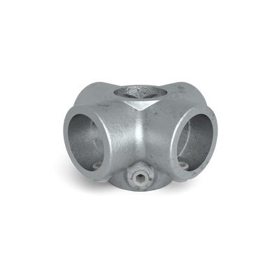 Buiskoppeling Kruisstuk 4-weg 33,7 mm - schuin aanzicht buiskoppeling (Steigerbuisstunter.nl)