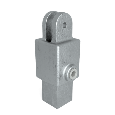 Buiskoppeling Hulsdeel scharnierstuk 25 mm vierkant - vooraanzicht buiskoppeling (Steigerbuisstunter.nl)