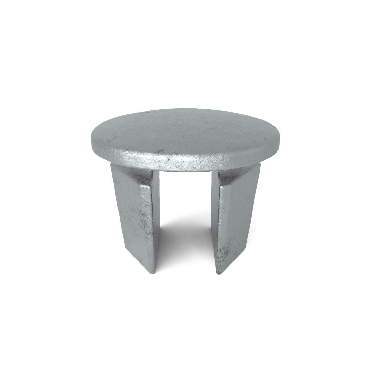 Buiskoppeling Afdekdop metaal 48,3 mm - vooraanzicht met buizen (Steigerbuisstunter.nl)