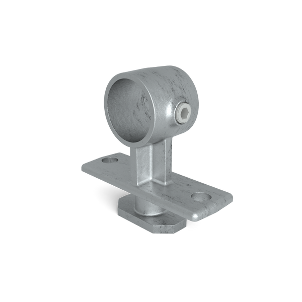 Buiskoppeling Containerklem voorzijde en zijkant (C3400) 48,3 mm - vooraanzicht met buizen (Steigerbuisstunter.nl)