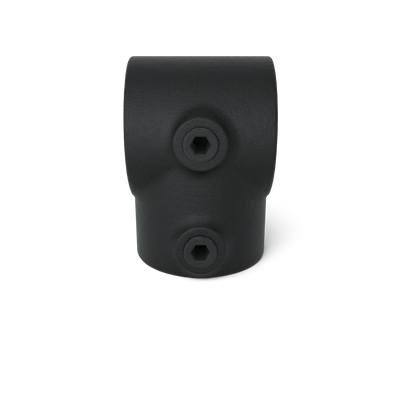 Buiskoppeling T-stuk kort zwart 21,3 mm - vooraanzicht buiskoppeling (Steigerbuisstunter.nl)