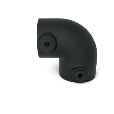 Buiskoppeling Kniestuk 2-weg 90º - zwart voor buiten - 42,4 mm - vooraanzicht buiskoppeling (Steigerbuisstunter.nl)