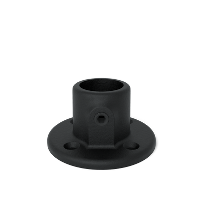 Buiskoppeling Voetplaat rond zwart 48,3 mm - vooraanzicht buiskoppeling (Steigerbuisstunter.nl)