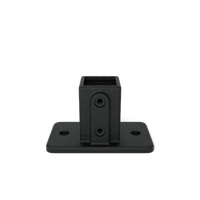 Buiskoppeling Voetplaat rechthoek zwart 40 mm vierkant - vooraanzicht buiskoppeling (Steigerbuisstunter.nl)