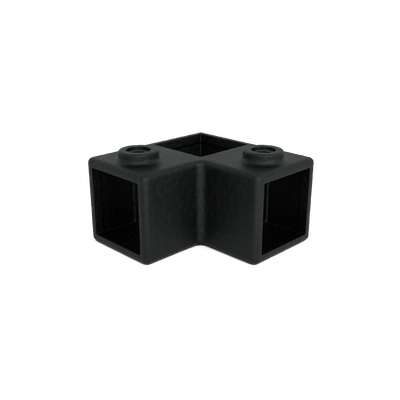 Buiskoppeling Hoekstuk 90º zwart 40 mm vierkant - vooraanzicht buiskoppeling (Steigerbuisstunter.nl)