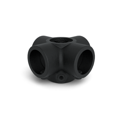 Buiskoppeling Kruisstuk 4-weg zwart 26,9 mm - vooraanzicht buiskoppeling (Steigerbuisstunter.nl)