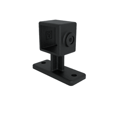 Buiskoppeling Leuningdrager zwart 40 mm vierkant - vooraanzicht buiskoppeling (Steigerbuisstunter.nl)