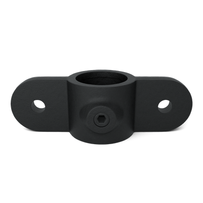 Buiskoppeling Oogdeel dubbel scharnierstuk 180º zwart 26,9 mm - vooraanzicht buiskoppeling (Steigerbuisstunter.nl)