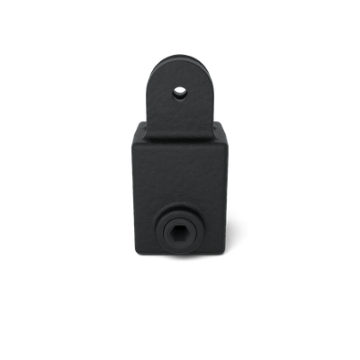 Buiskoppeling Hulsdeel scharnierstuk zwart 25 mm vierkant - vooraanzicht buiskoppeling (Steigerbuisstunter.nl)