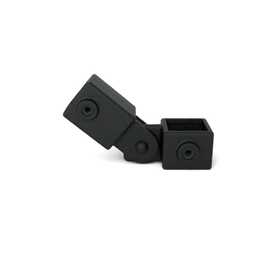 Buiskoppeling Scharnierstuk enkel zwart 40 mm vierkant - vooraanzicht buiskoppeling (Steigerbuisstunter.nl)