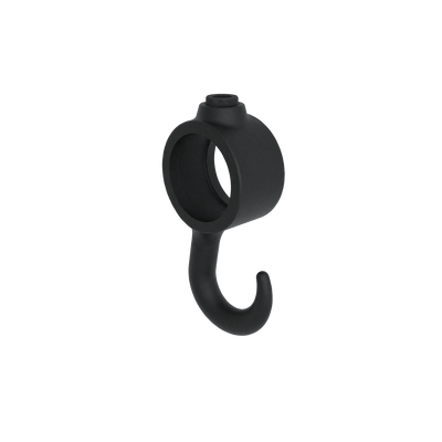 Buiskoppeling Kapstokhaak zwart 42,4 mm - vooraanzicht buiskoppeling (Steigerbuisstunter.nl)