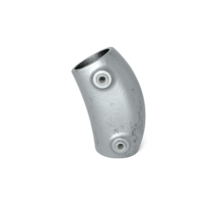 Buiskoppeling Kniestuk 2-weg 105º - 165º 42,4 mm - vooraanzicht buiskoppeling (Steigerbuisstunter.nl)