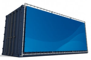 Containerframes voor spandoeken op 20ft en 40ft containers
