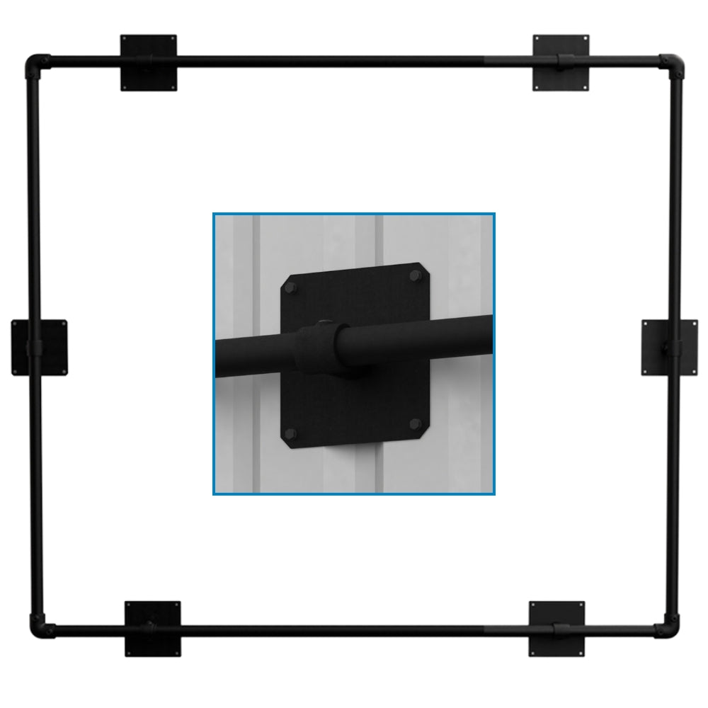 Zwarte damwandplaat voor spandoekframe montage