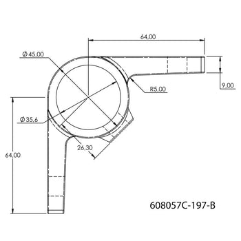 Bevestigingsring dubbel 90º 33,7 mm
