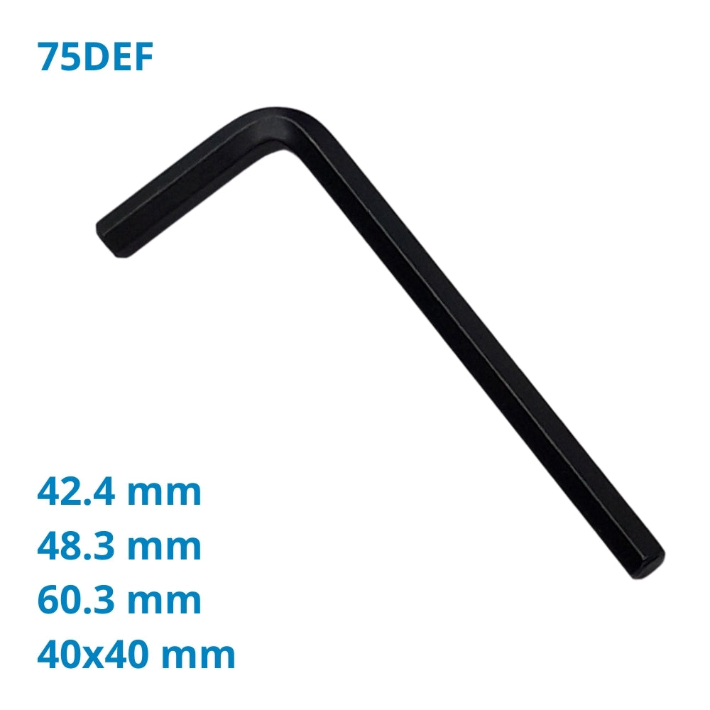 Inbussleutel voor buiskoppelingen 40x40 - 42,4 - 48,3 & 60,3 mm