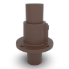 Voetplaat rond doorlopend vintage 33,7 mm