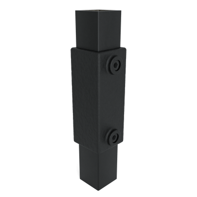 Koppelstuk 90º zwart 40 mm vierkant