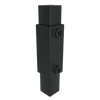 Koppelstuk 90º zwart 40 mm vierkant