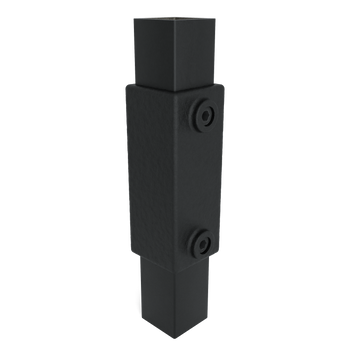 Koppelstuk 90º zwart 40 mm vierkant