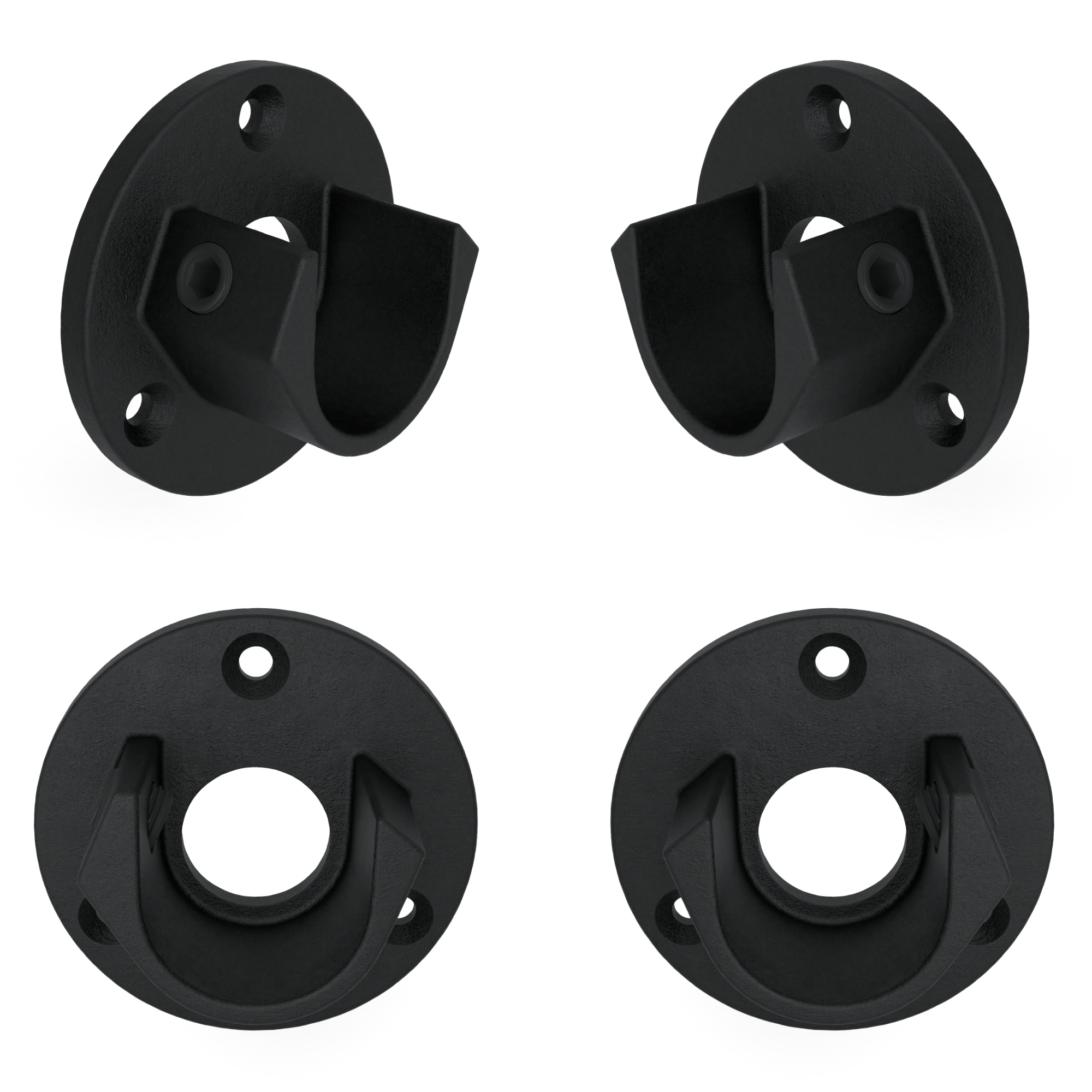 Buiskoppeling Voetplaat met inleg zwart (set) 33,7 mm - vooraanzicht buiskoppeling (Steigerbuisstunter.nl)