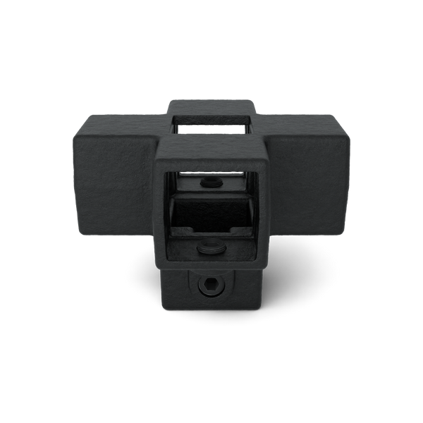 Kruisstuk 4-weg zwart 40 mm vierkant